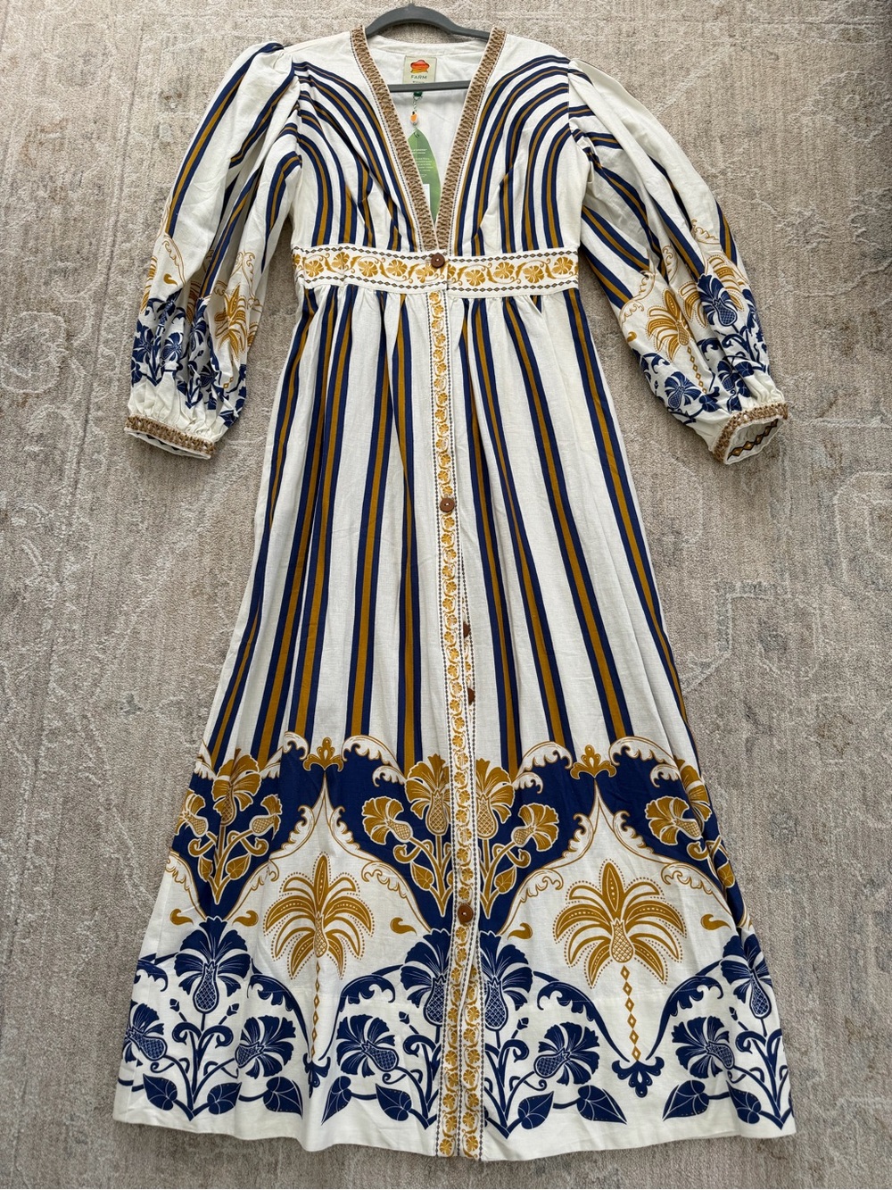 Farm Rio Off-White Pineapple Deco Maxi Dress - Picture 2 of 5